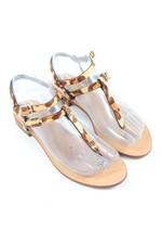 ZARA TRAFALUC Tong Dames Sandales T EU 36 crème-brun-rose chair