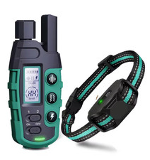 Collier Dressage Chien Rechargeable 2600m Étanche Télécommande Vibration Vert