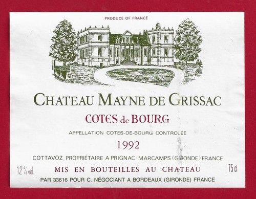 Etiquette bordeaux - 89/73,