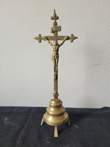Crucifix ancien laiton bronze - ancien,
