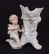 ancien petit sujet personnage biscuit / porcelaine 1900 ange putto cupidon