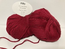 Lot De 5 pelotes De laine 50 % mérinos/ Rouge 603/ fabriqué en FRANCE