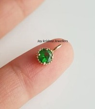 14K or Émeraude Breloque Pendentif,Main Griffes Arrangement Mai Naissance