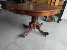 TABLE VIOLON NAPOLEON III PLATEAU ACAJOU AVEC PIEDS AVEC ROULETTES