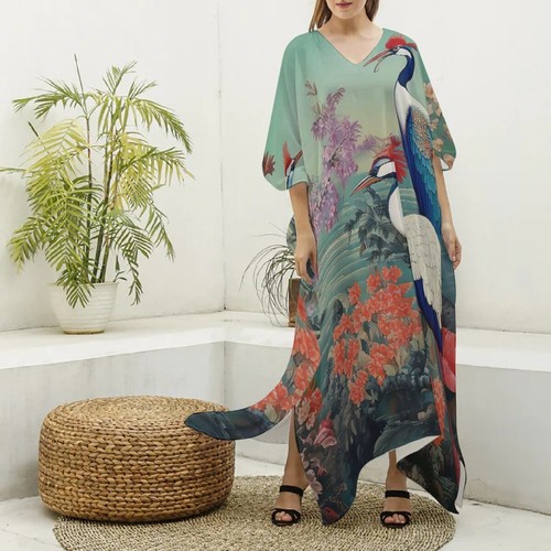 Himalayan monal caftan floral - himalayan,