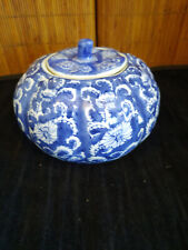 Pot à Thé / Gingembre en Faïence de Canton - Décor Floral Bleu