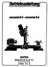 Emcomat 8.4 Emcomat 8.6 manuale uso e manutenzione tornio