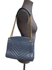 Superbe Et Authentique Sac Épaule Bandoulière Cuir Bleu Nat&Nin Parfait État 