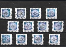 Serie complète France 12 timbres 2018 Flocons de neige oblitérés