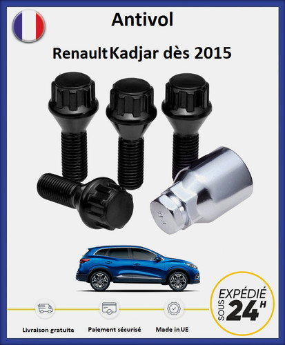 Ecrous antivol roues noir - antivol,
