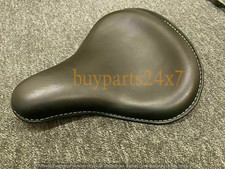 Siège solo plat profond en cuir noir adapté pour Harley Bobber Chopper Sportster