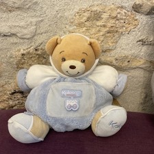DOUDOU OURS BOULE BLEU BLANC