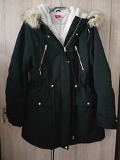 MANTEAU PARKA IMPERMEABLE NOIRE FOURRURE POCHE CAPUCHE T 38 40 42 44 46 NEUF