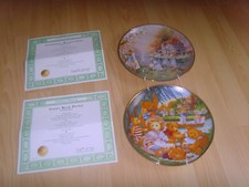 GATHERING WILDFLOWERS, TEDDY Bears Picnic PLATES Carol Lawson With Certificates