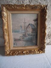 HUILE SUR TOILE " MARINE " - LE TREPORT ?- MAX SAVY ( 1918-2010 ) - NARBONNE -