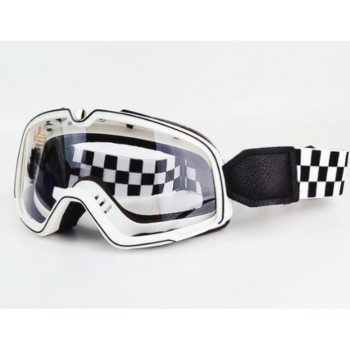 Lunettes retro moto blanche - retro,