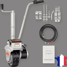 Roue Jockey Motorisée Électrique pour Remorque 12 V 350 W Charge 2268 kg