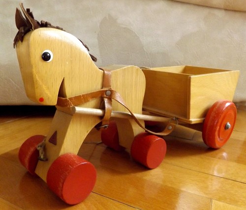Haba horse wood 1970s vintage - wood,