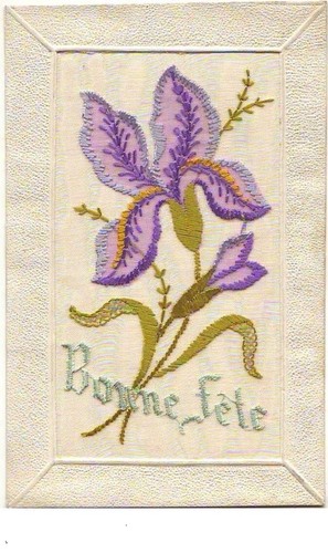 Carte brodée bonne fête - carte,