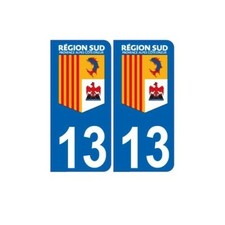 13 Bouches-du-Rhône Région SUD logo sticker autocollant plaque immatriculation a