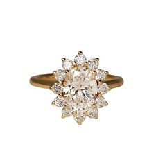 Bague solitaire ovale diamant