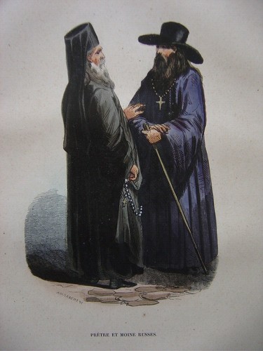 Belle gravure prêtre moine - belle, et