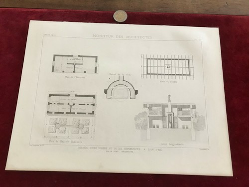 Gravure ancienne architecte - gravure,