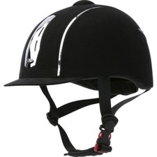 Casque d'équitation CHOPLIN "Aero Chrome" réglable - noir/chromé, cheval