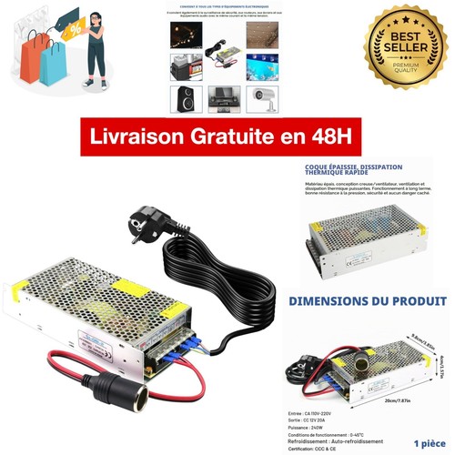 Vegena alimentation 12v 240w - 12v,