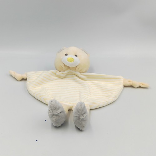 Doudou plat ours jaune - , blanc