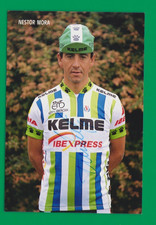 CYCLISME carte cycliste NESTOR MORA équipe KELME 1990 Signée