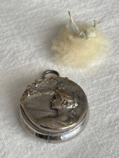 Rare poudrier Art Nouveau métal argenté Armand Bargas French powder compact