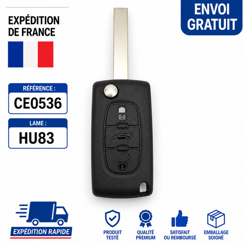 Coque clé citroën - c2, c4