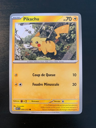 Carte pokémon commune - pokémon, pikachu