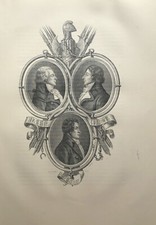 Gravure v 1880 du portrait de Bazire, Chabot, Marlin  REVOLUTION FRANCAISE