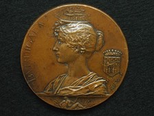 MEDAILLE BRONZE Aug.RIVET 61mm EXPOSITION DE BORDEAUX 1895 SOCIÉTÉ PHILOMATHIQUE