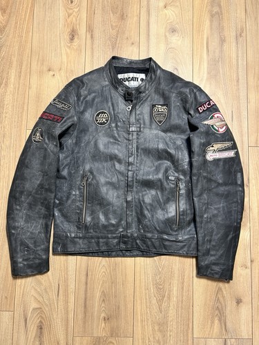 Veste moto cuir - en,