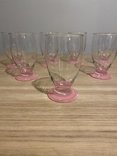 7 verres a eau Pieds rose 11cm De Hauteur