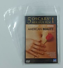 LOT DE 100 POCHETTES PLASTIQUE DE PROTECTION POUR BOITIER DVD AVEC RABAT
