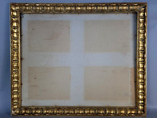 Cadre bois stuc dorure feuille d'or +verre 54x45,5 cm, feuillure: 48x39 cm C366