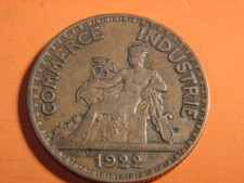 FRANCE. 2 FRANCS CHAMBRE DE COMMERCE 1922.  LES 2 SONT FERMéS.