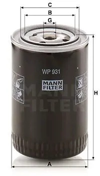 Filtre huile vissé - filtre,