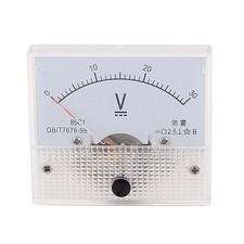 30V TABLEAU BORD ANALOGIQUE Volt Voltmètre Voltmètre Gauge 85C1 blanc 0-30V DC