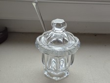 Baccarat Moutardier Pot Avec Cuillere En Cristal Signé 