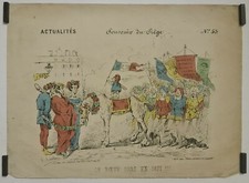 Rosambeaud Souvenir du siège 1871 Estampe en couleur Politique Caricature