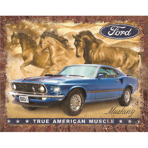 Plaque metal ford mustang - ,