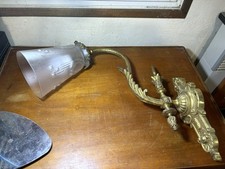 Applique Bronze Art Nouveau Tulipe Verre Dépoli