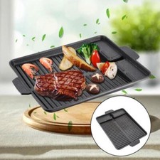 Poêle à griller pour barbecue, plaque de cuisson rectangulaire, accessoires barb