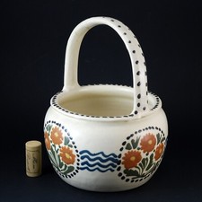 ELCHINGER FILS Soufflenheim Alsace RARE panier avec anse ÉTAT d’origine