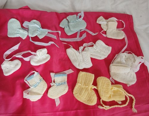 Chaussons vintag laine tricot - chaussons,